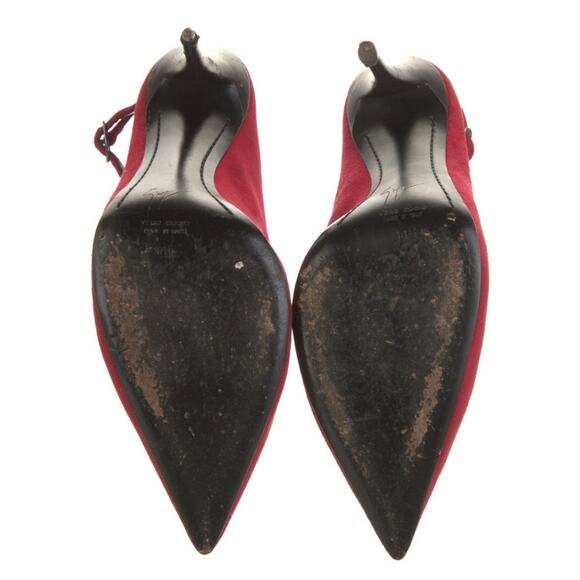 Giuseppe Zanotti Red Suede Leather High Heel Shoes Ankle Booties EU 38.5 - Picture 5 of 5